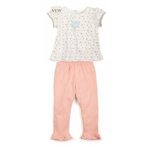 Bunnies By The Bay Pretty Friends Shirt and Ruffled Pant Set & Gift Bag - NEW